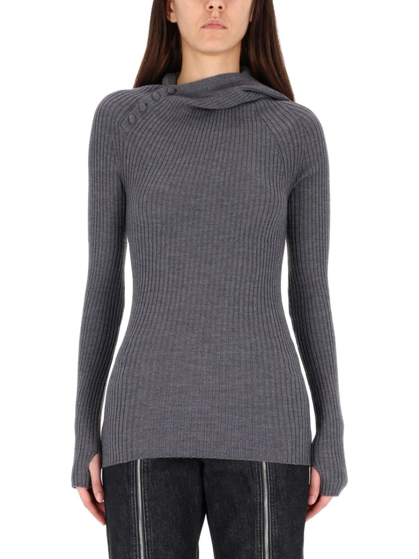 Jean Paul Gaultier Fitted Ribbed Merino Wool Sweater