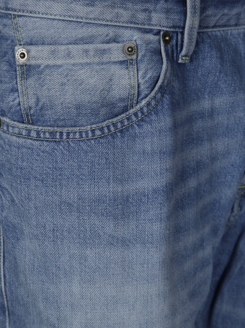 Dondup Medium Blue Denim Jeans With Straight Leg
