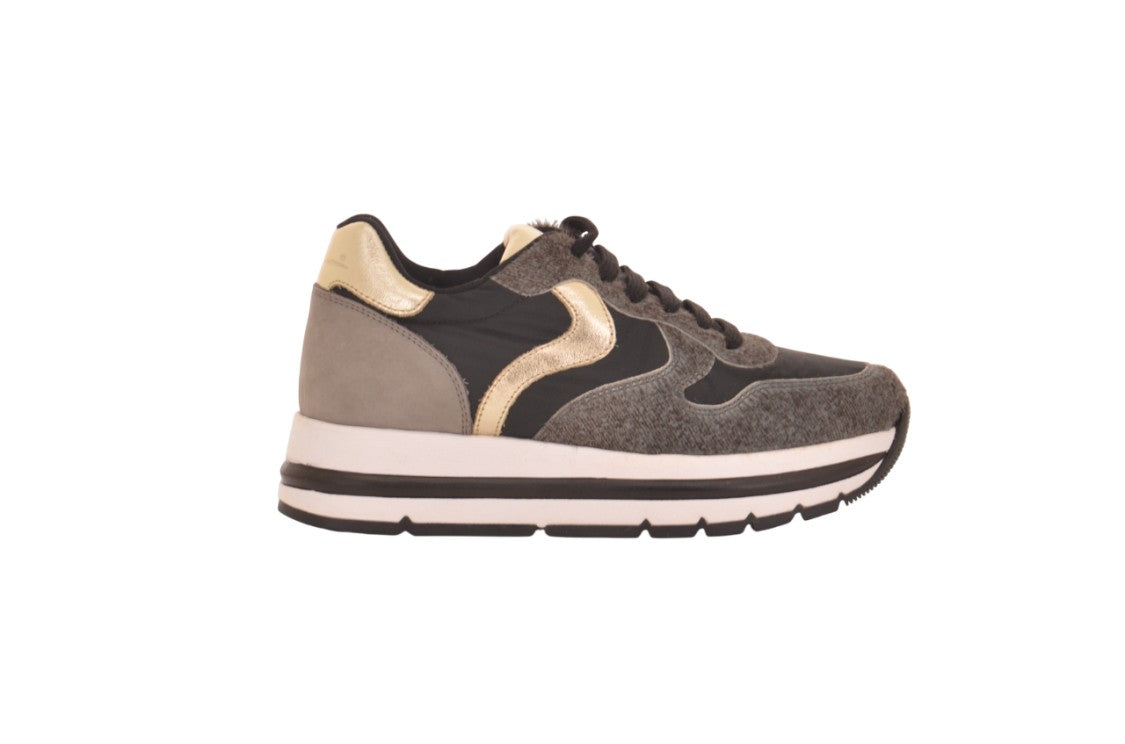 Voile Blanche Platform Sneakers With Textured Accents