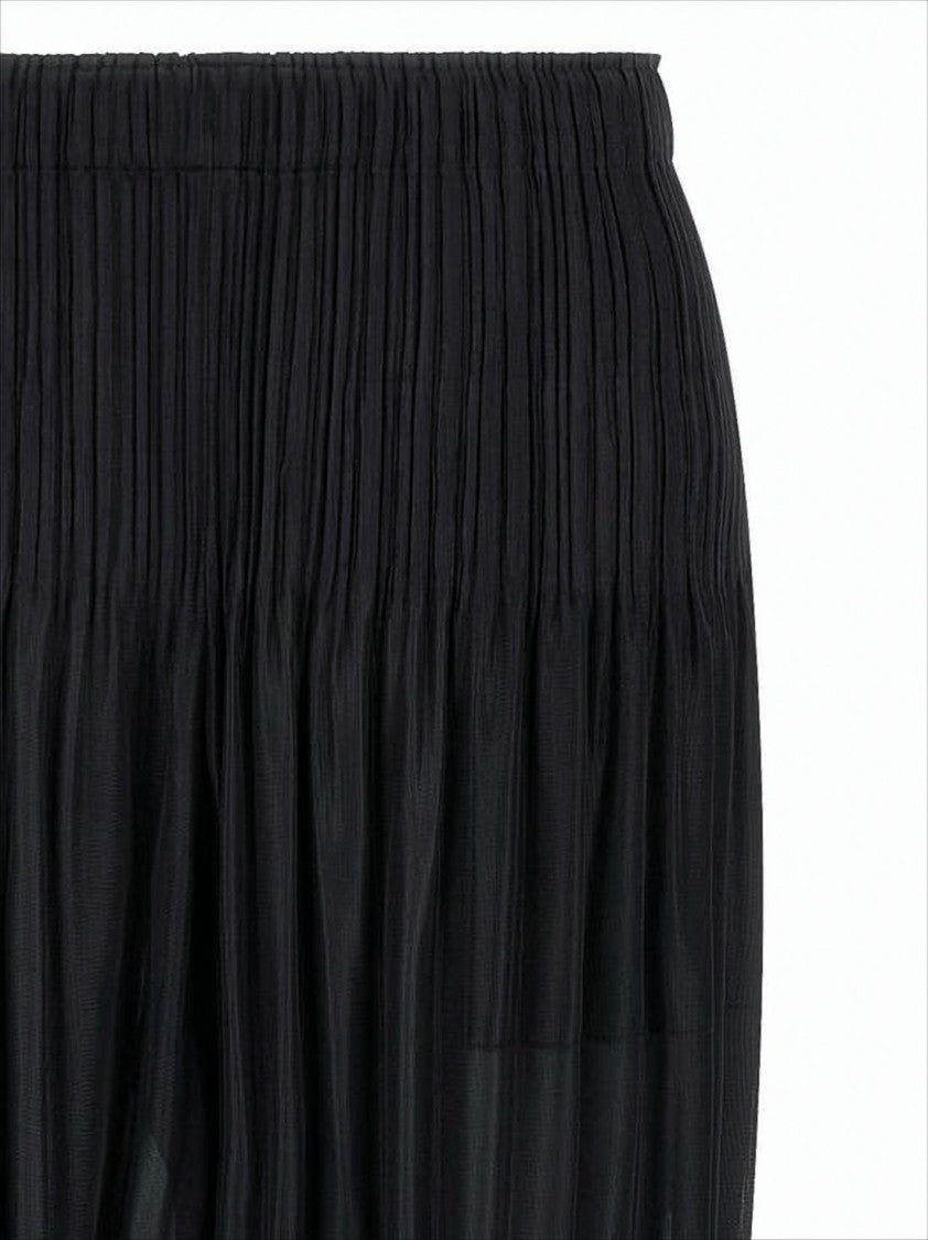 Pleats Please Pleated Design Cropped Pants With Elastic Waist