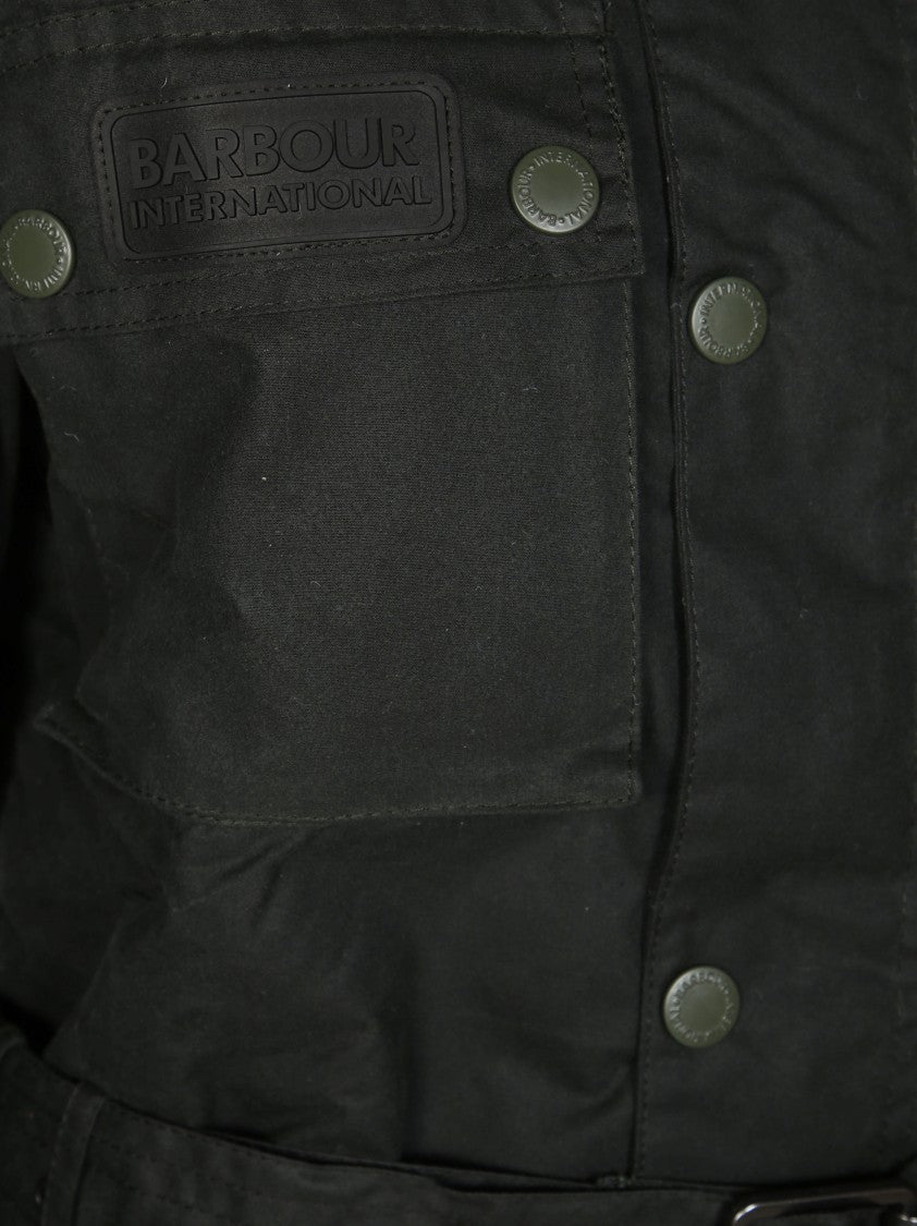 Barbour High-Collared Blackwell Jacket With Adjustable Belt