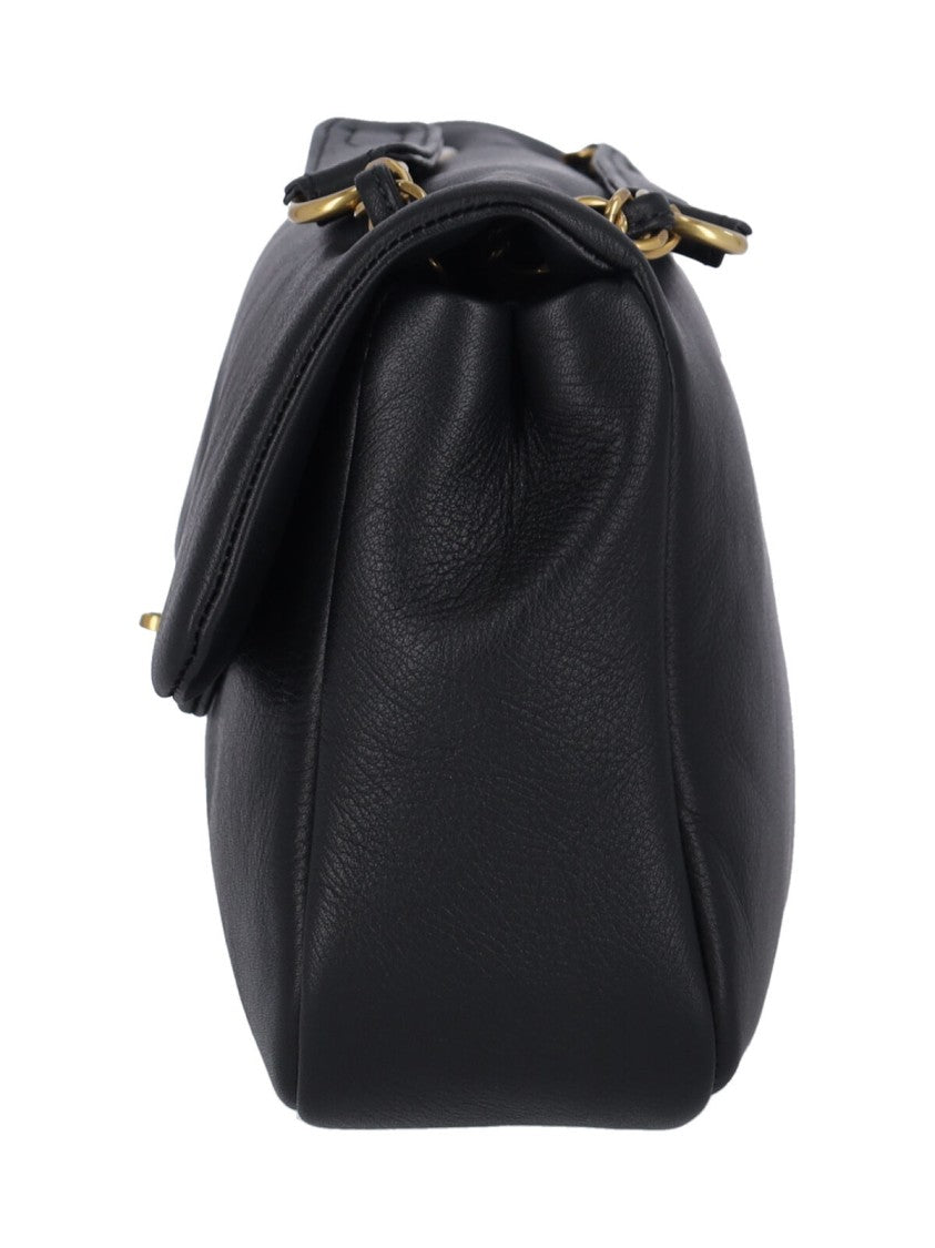 Vivienne Westwood Structured Black Leather Bag With Gold-Tone Clasp
