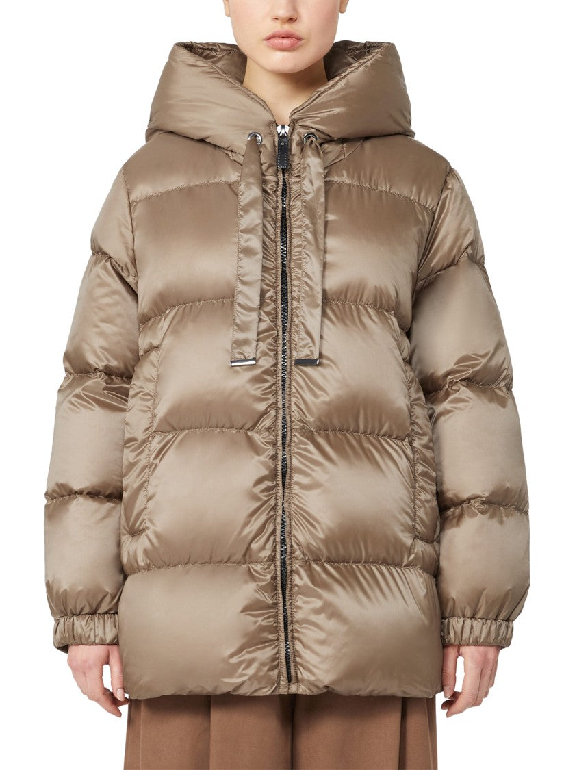 Max Mara Padded Hooded Coat With Horizontal Quilting