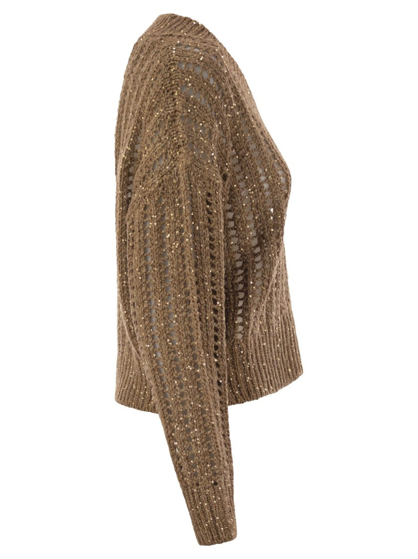 Brunello Cucinelli Silk And Linen V-Neck Sweater