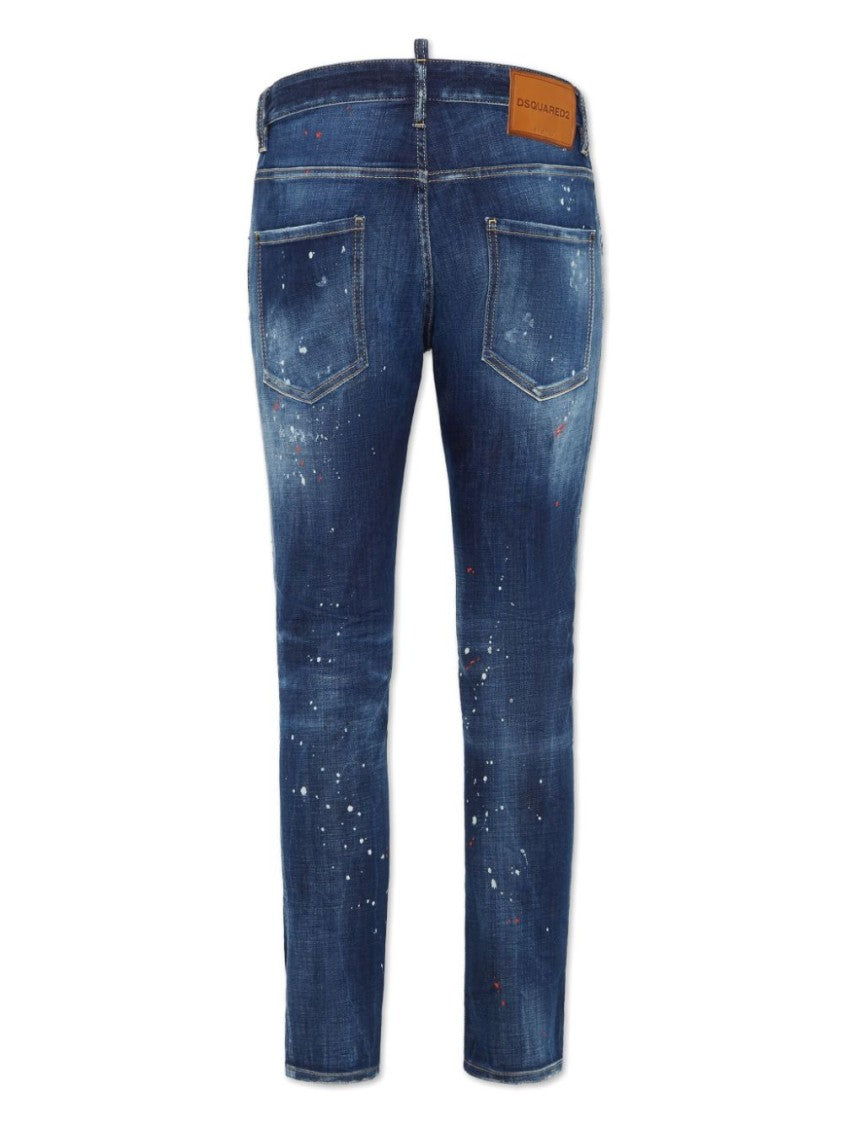Dsquared2 Navy Blue Stretch-Cotton Denim Jeans
