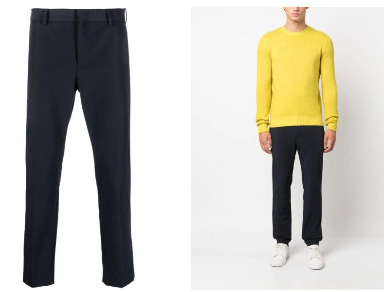 Pt Torino Tailored Blue Trousers With Flat Front