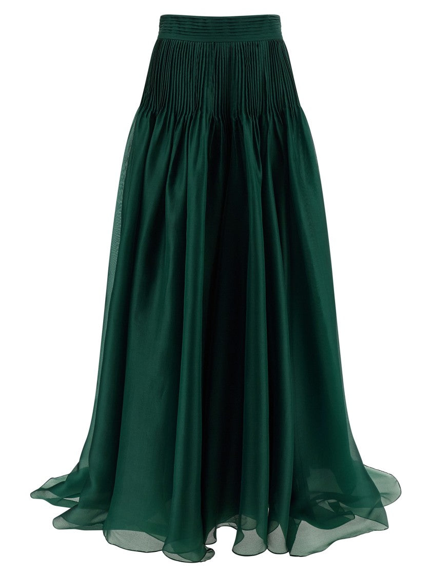 Carolina Herrera 'Pintucked Organza' Skirt
