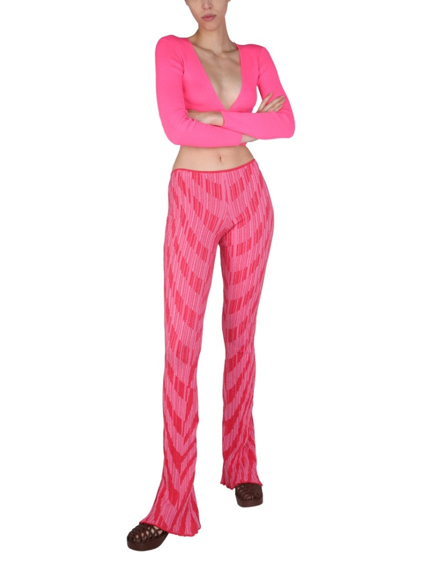 Msgm Cropped Top With Wide V-Neck