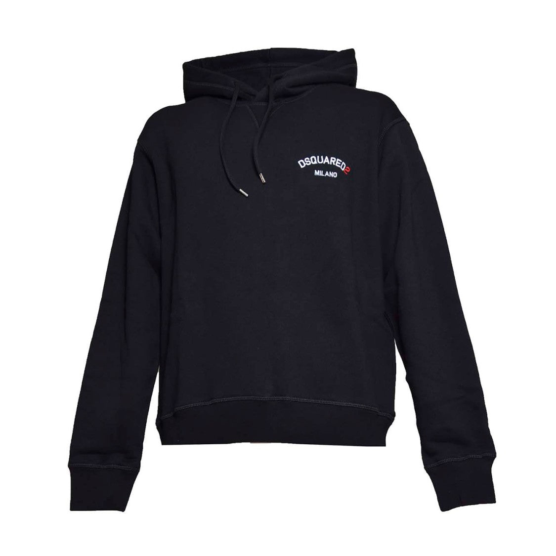 Dsquared2 Cool-Fit Black Cotton Hoodie With Embroidery
