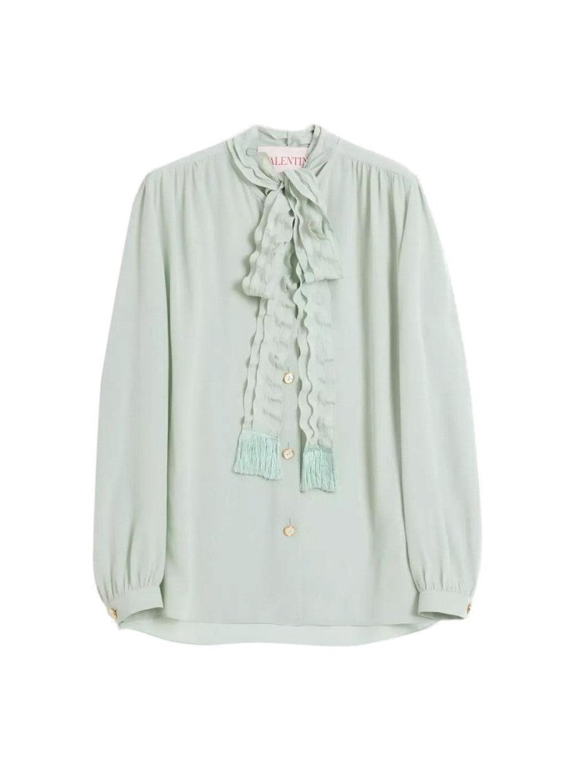 Valentino Crepe De Shine Blouse Dirty Sage
