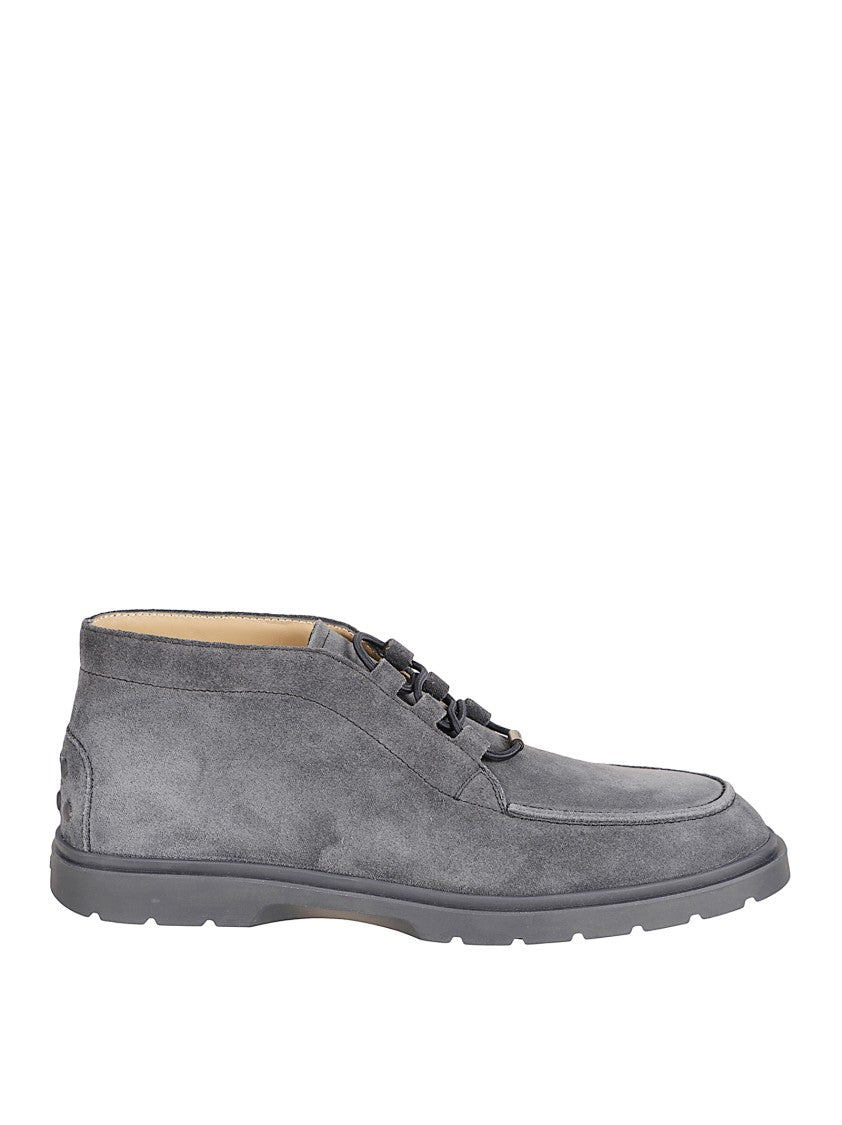 Tod's Suede Ankle Boots With Elastic Drawstring