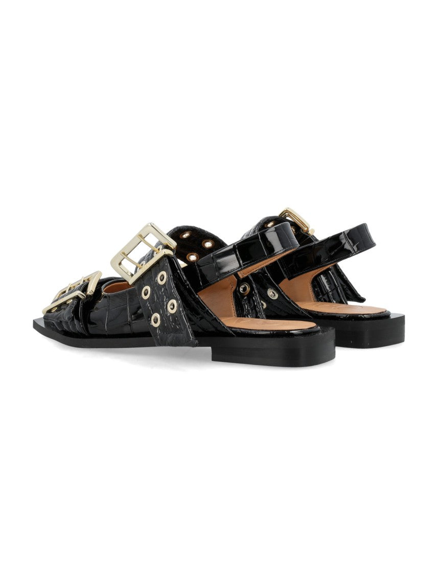 Ganni Pointed Toe Slingback Flats