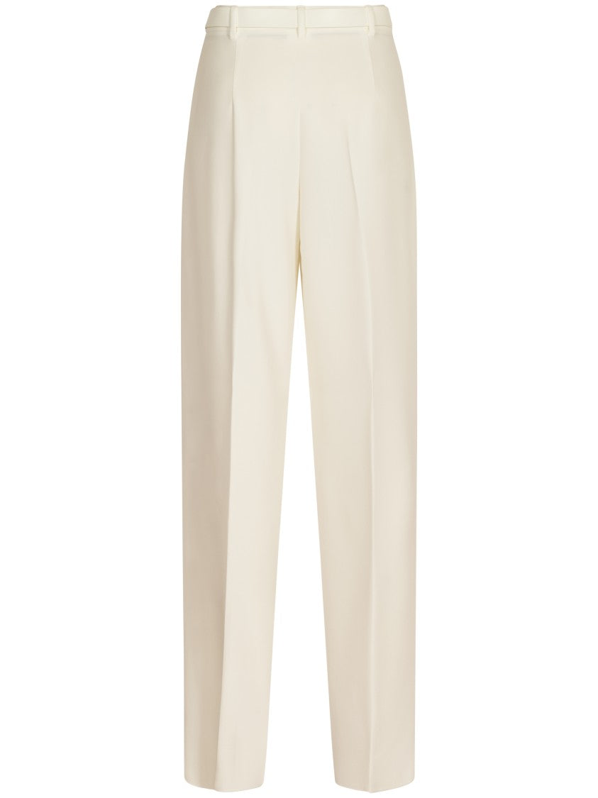 Max Mara Tailored White Trousers With High Waist