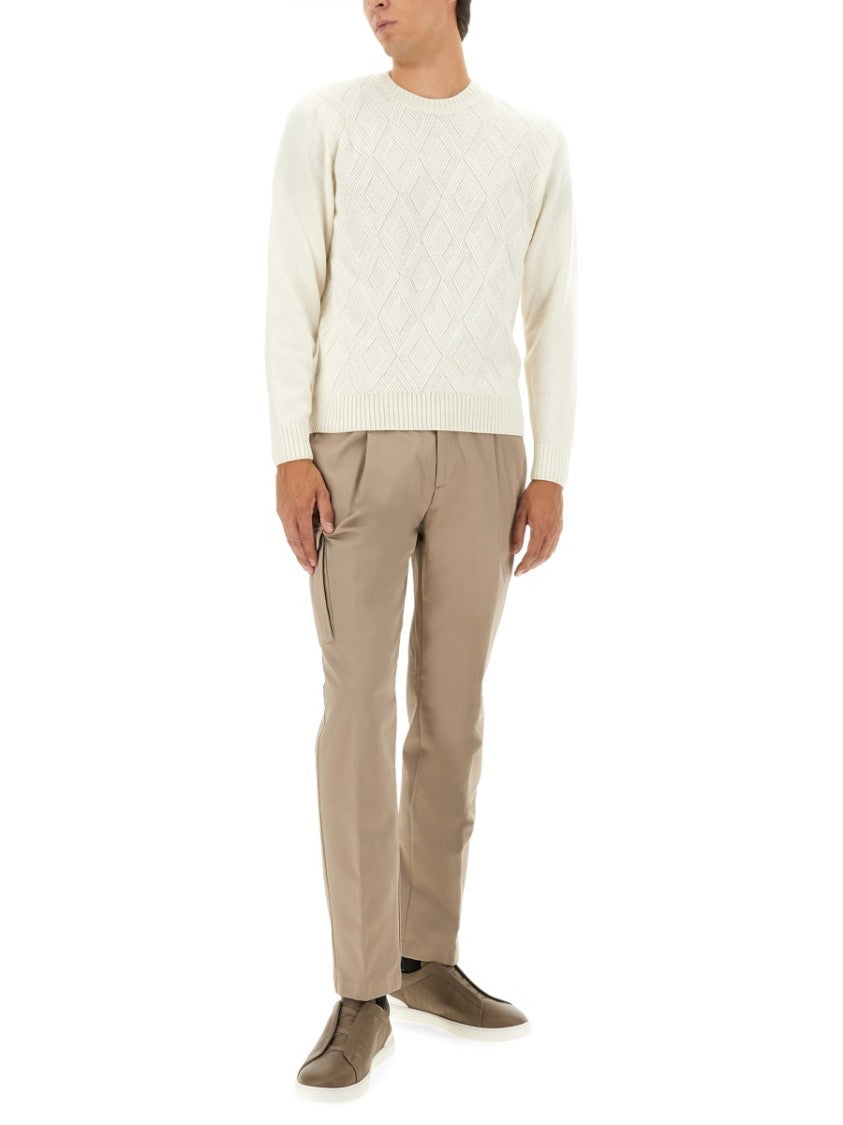 Herno Textured Diamond Knit Cashmere Sweater