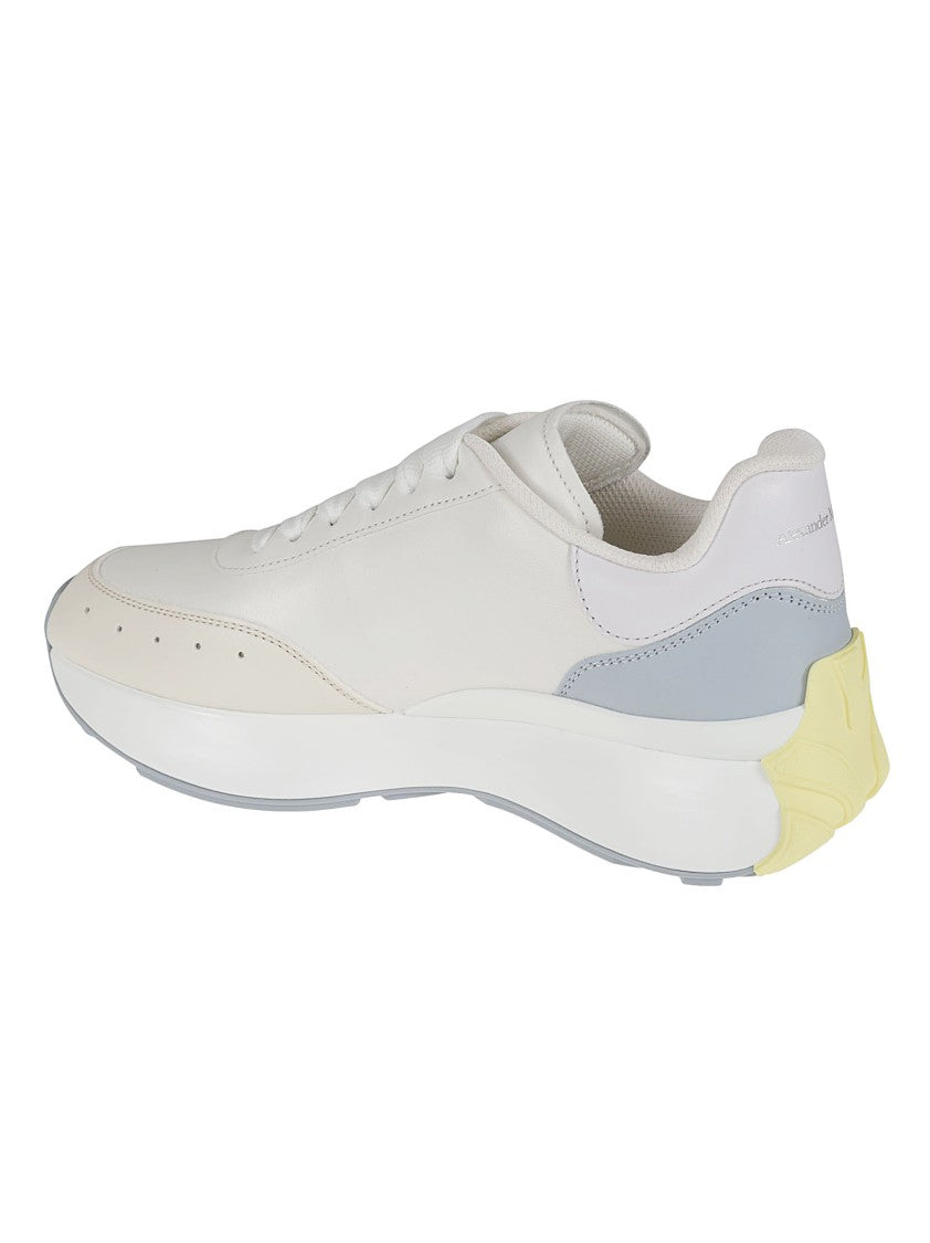 Alexander Mcqueen Calf Leather Sneakers With Floral Accents