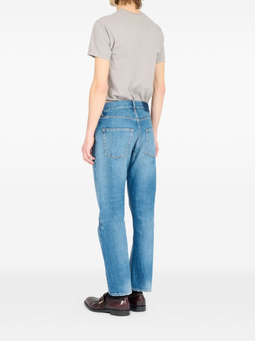 Maison Margiela Relaxed Fit Denim Trousers With Tapered Leg And Five-Pocket Design