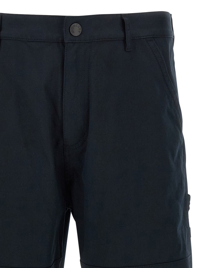 Moncler Stretch Cotton Gabardine Straight-Leg Trousers