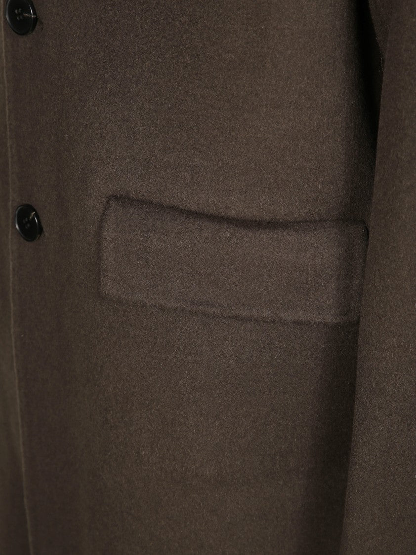 Amaranto Classic Tailored Brown Overcoat