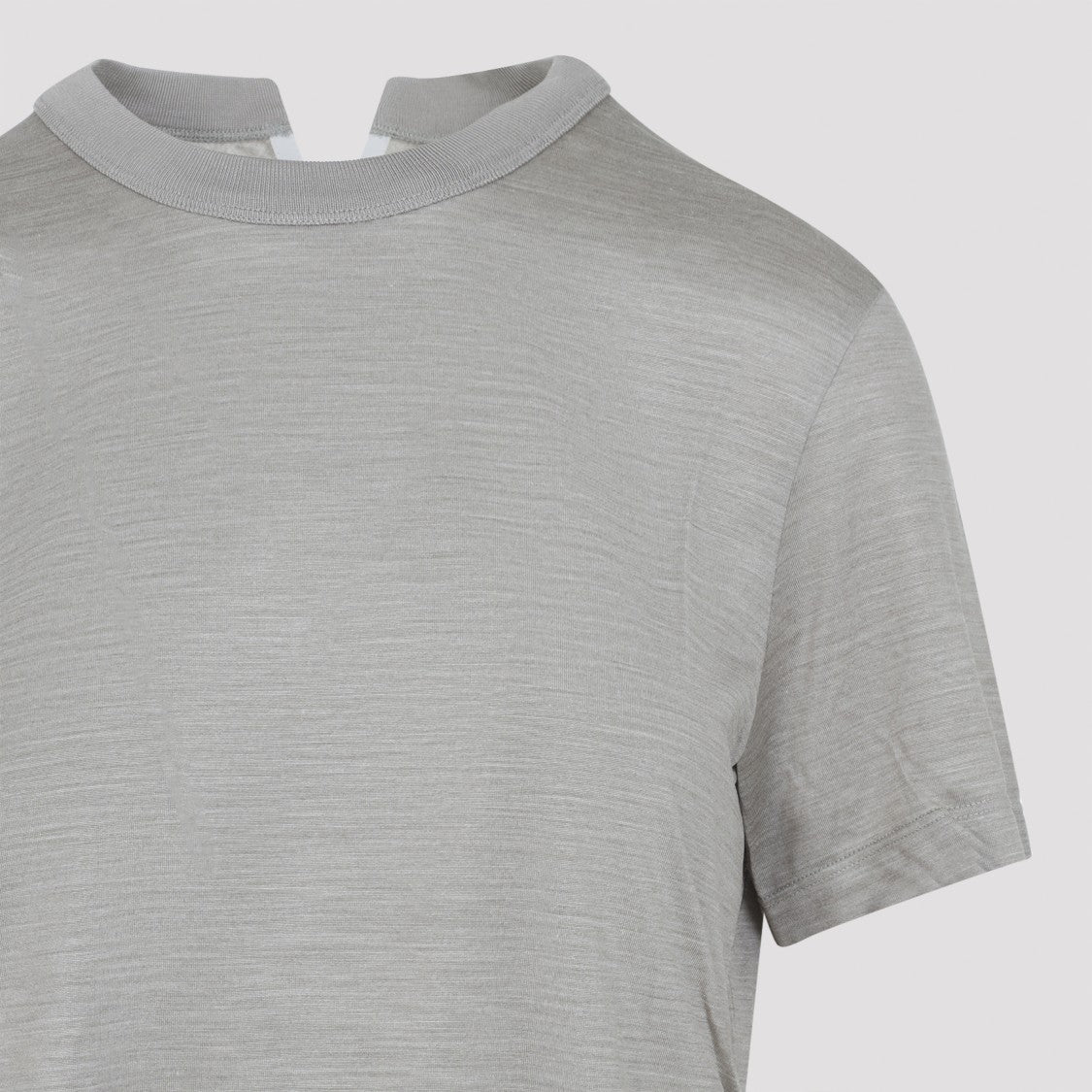 Carven Gray Fitted Silk T-Shirt