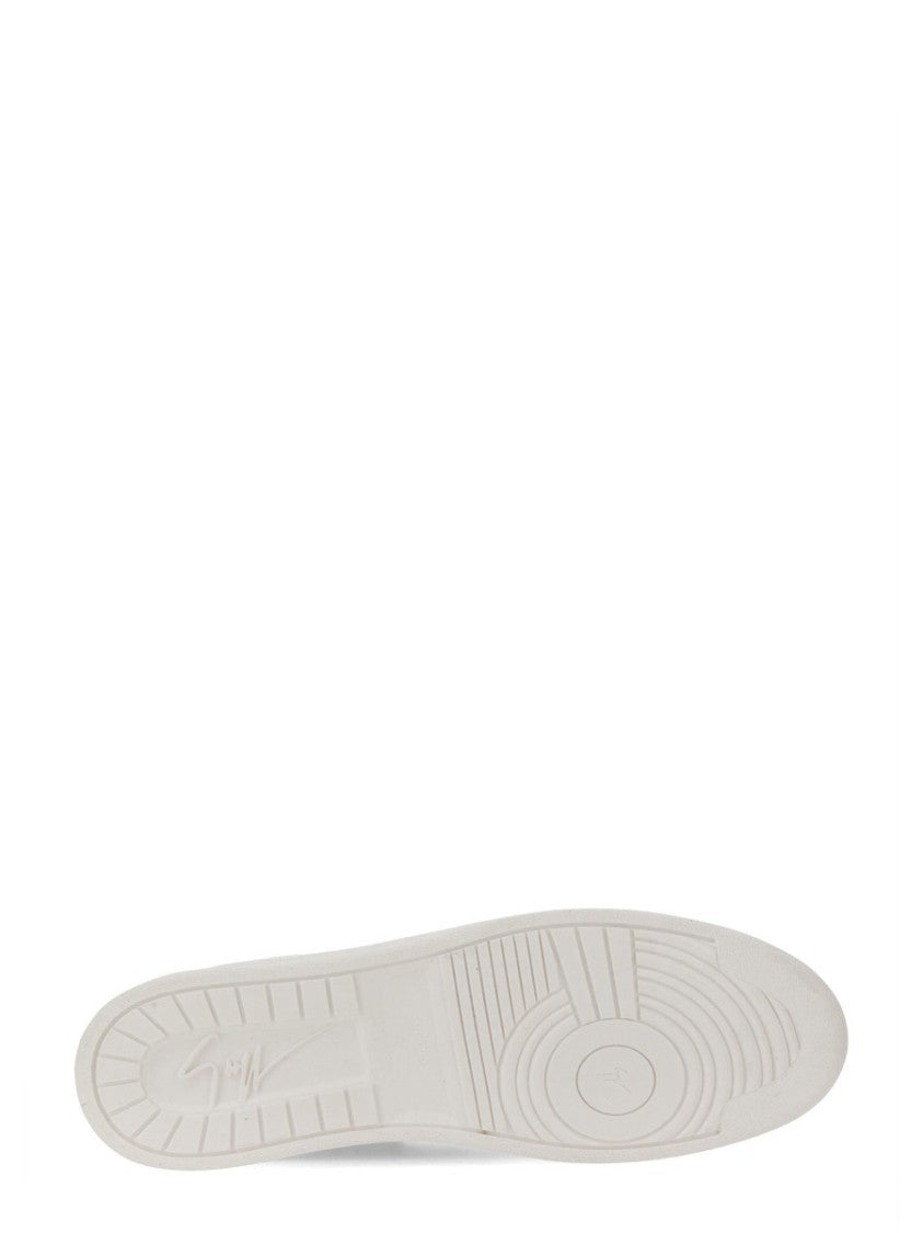 Giuseppe Zanotti Black Leather Sneakers With Embossed Logo