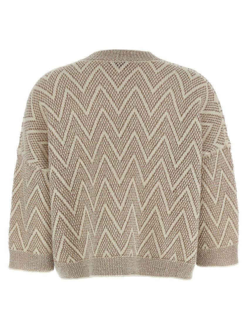 Peserico Zigzag Crop Sweater