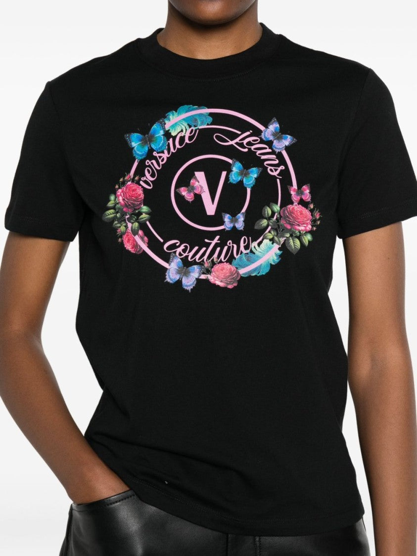 Versace Jeans Couture Graphic Print Black Short-Sleeve T-Shirt