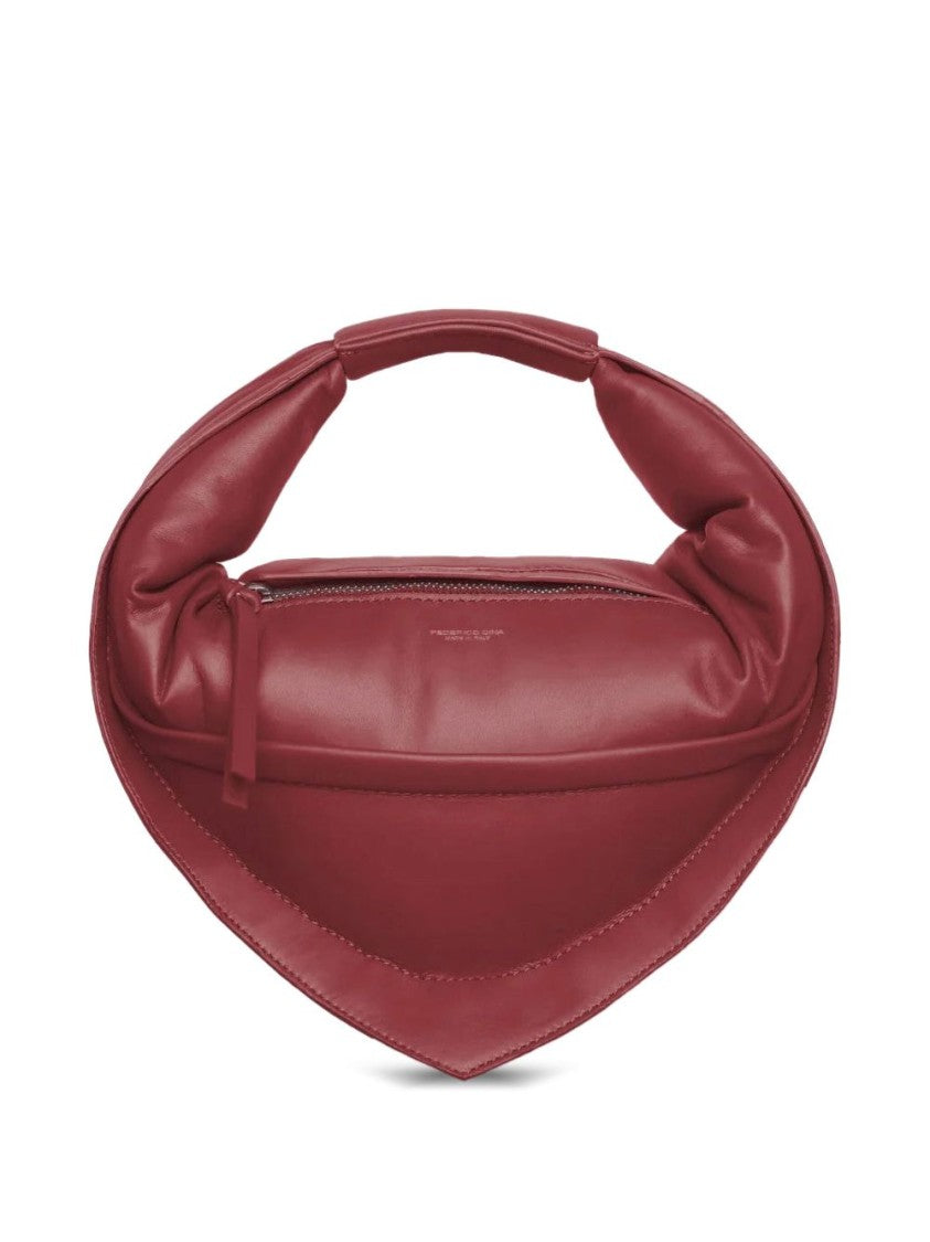 Federico Cina Bordeaux Triangular Calfskin Handbag