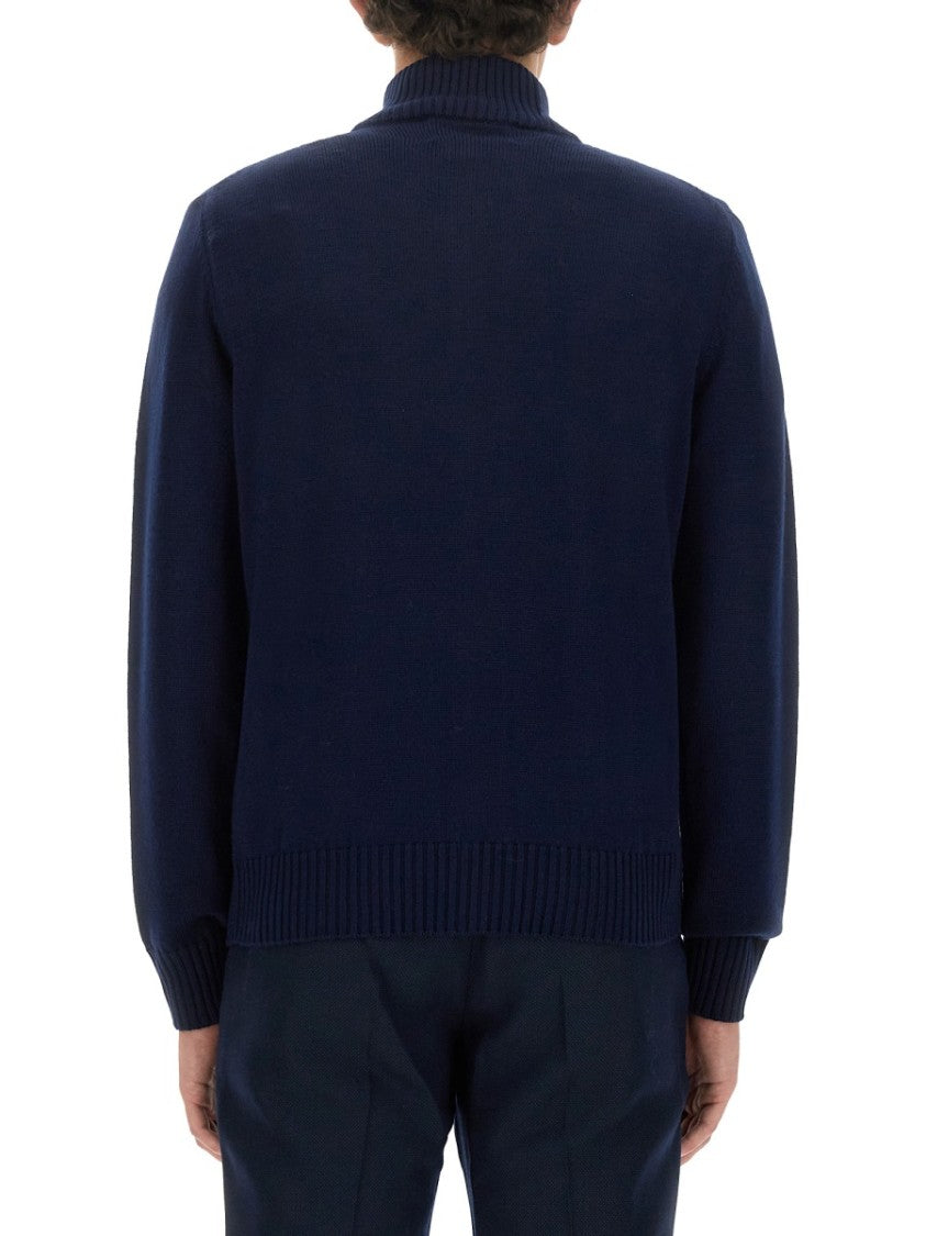 Ballantyne Button-Down Turtleneck Cardigan