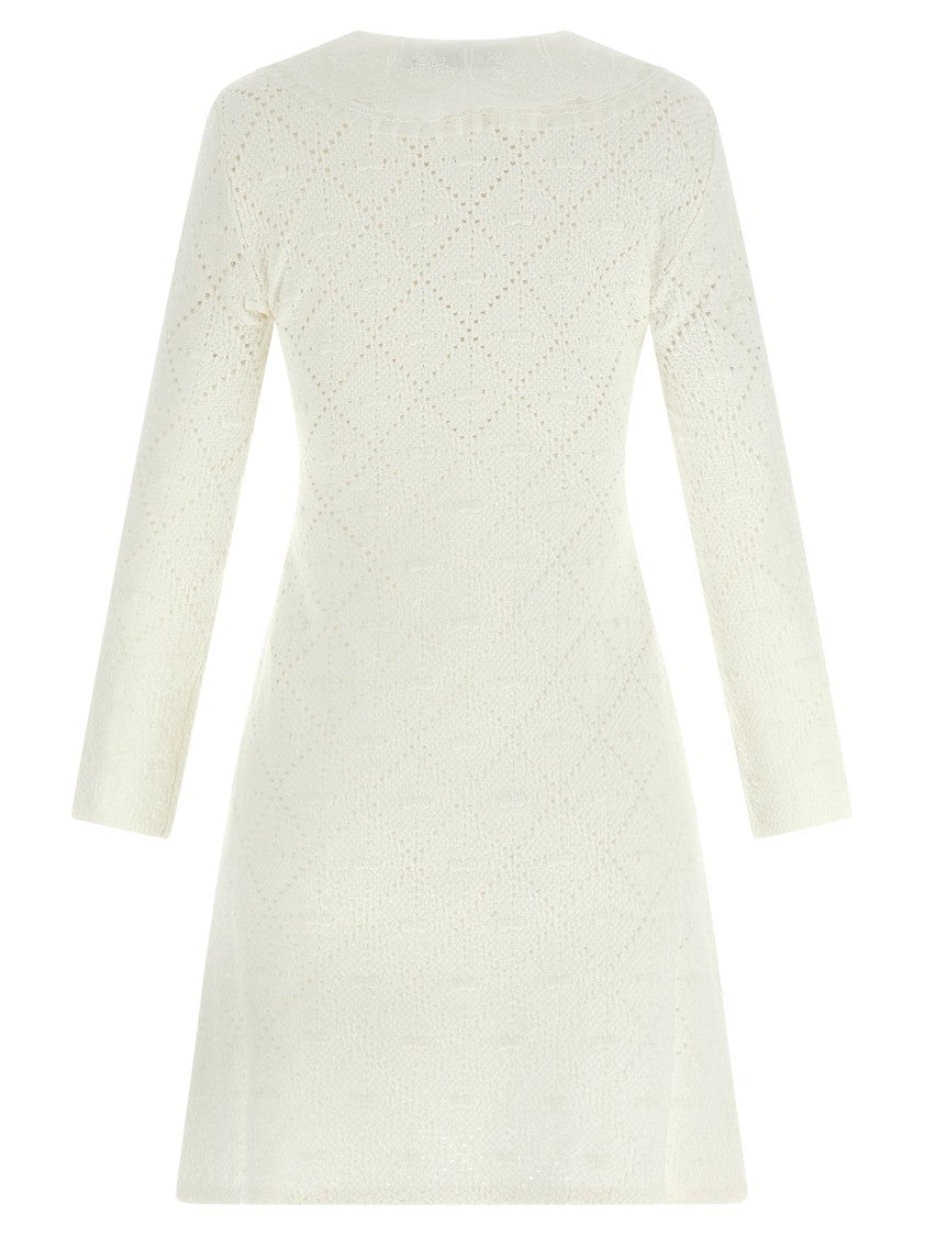 Self-Portrait Intricate Openwork Mini Dress