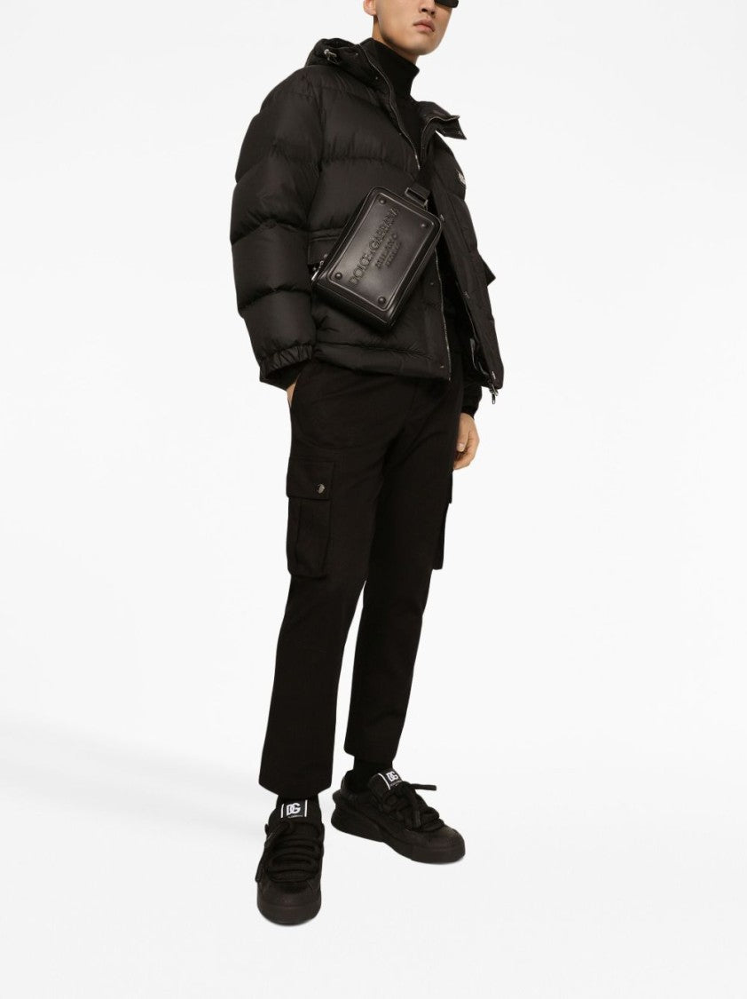 Dolce & Gabbana Puffy Black Coat With High Collar