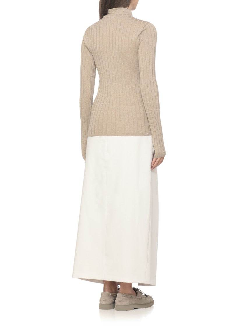 Brunello Cucinelli Beige Cashmere Blend Sweater