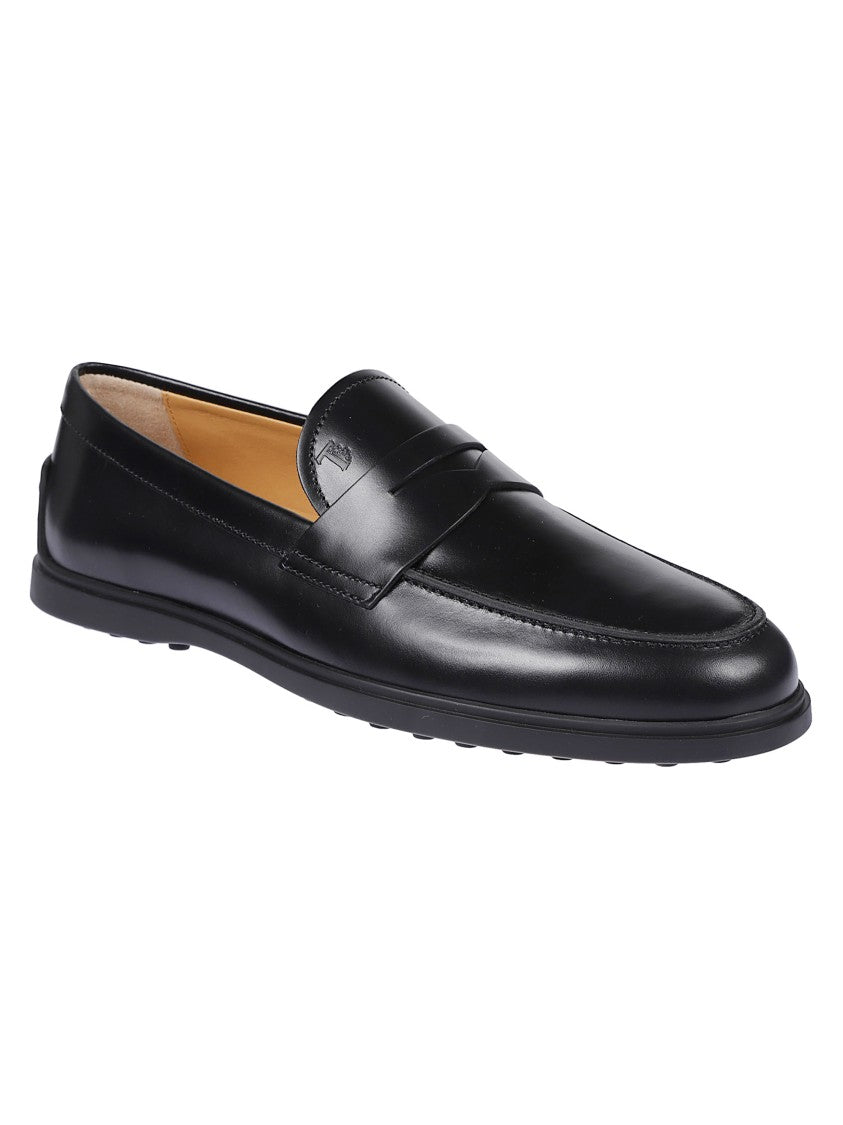 Tod's Penny Slot Leather Moccasins With Signature Gommino Sole