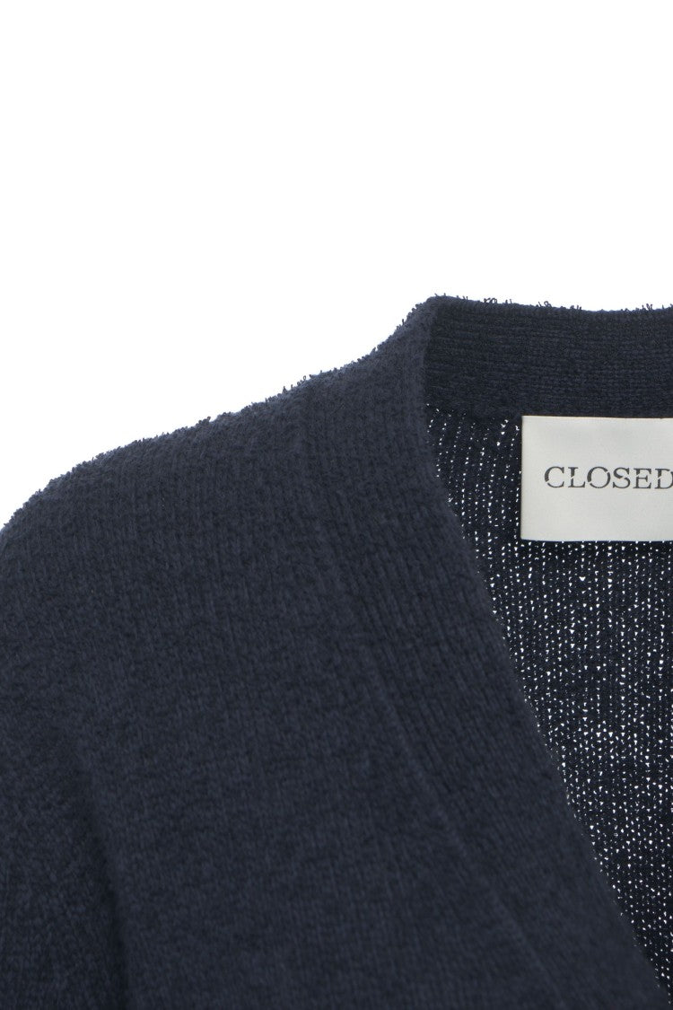 Closed Chunky Knit Cardigan With Classic V-Neck And Full-Button Closure