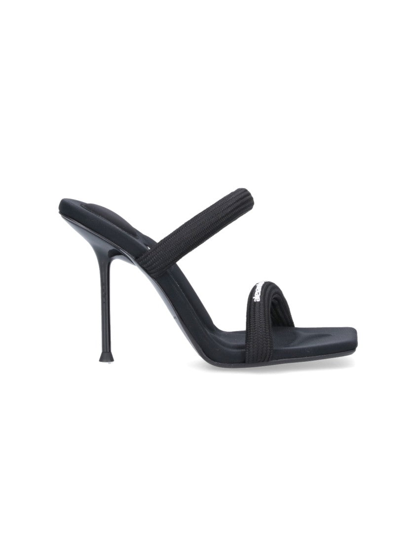 Alexander Wang "Julie" Padded Nylon Sandals – Black