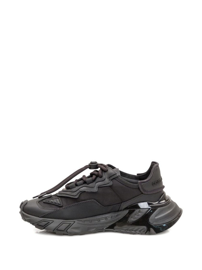 Dolce & Gabbana All-Black Sneakers With Sculpted Sole