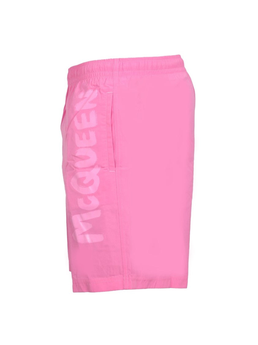 Alexander Mcqueen Logo Print Swimsuit