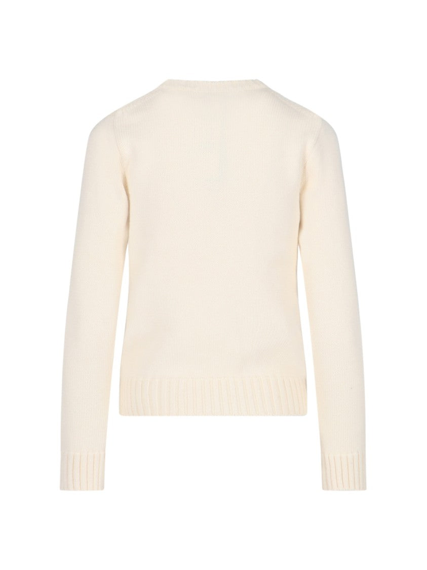 Polo Ralph Lauren Cream Cotton "American Flag" Sweater