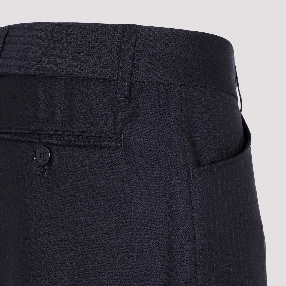 Etro Blue Wool Bootcut Trousers