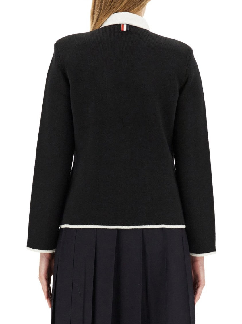 Thom Browne Single-Breasted Collarless Jacket