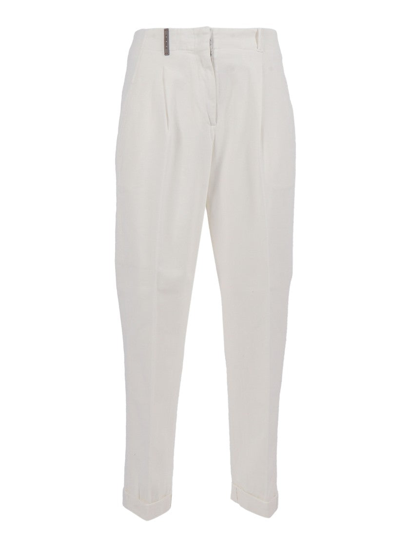 Peserico Cropped Trousers With Tapered Leg