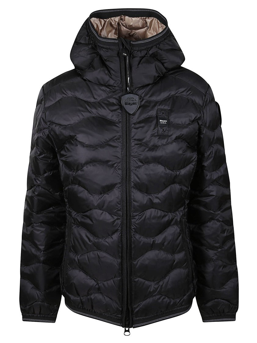 Blauer Quilted Black Puffer Jacket With Hood