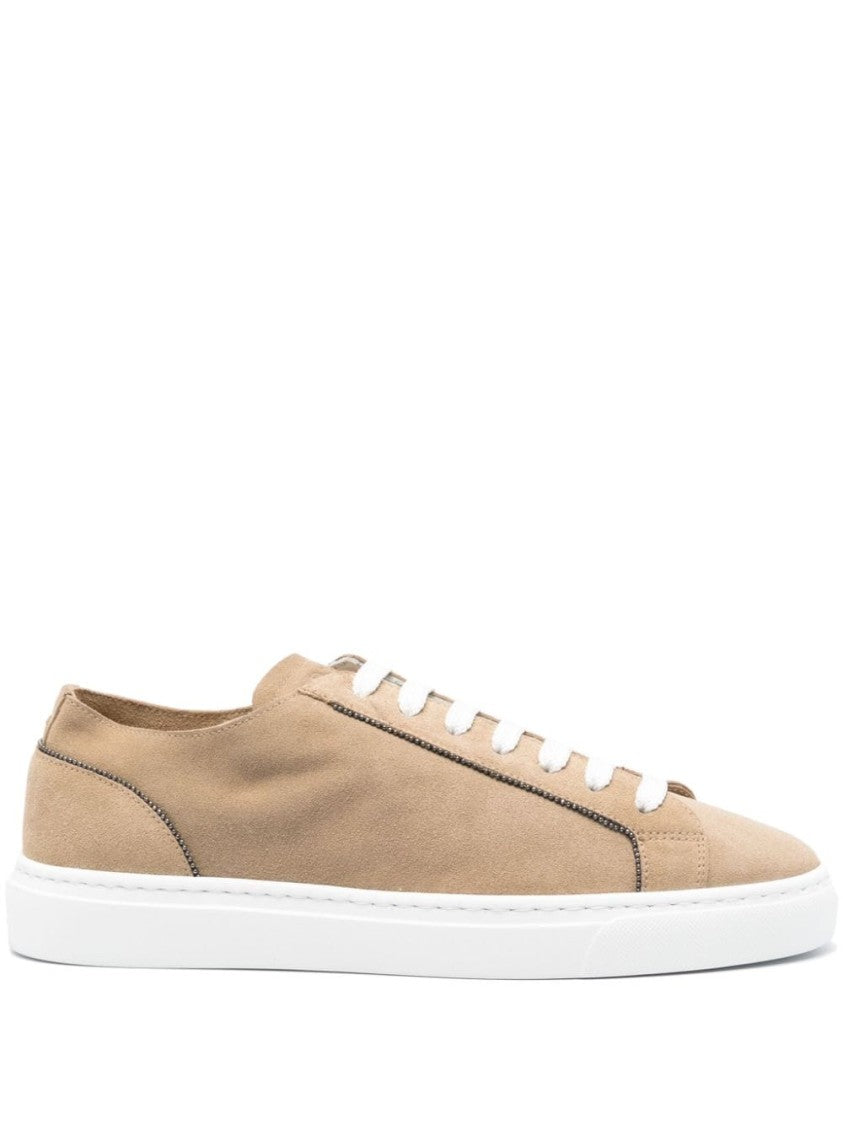 Doucal's Monili Chain-Detail Suede Sneakers