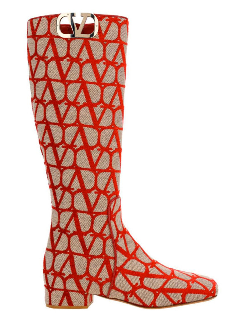 Valentino Canvas Logo Boots