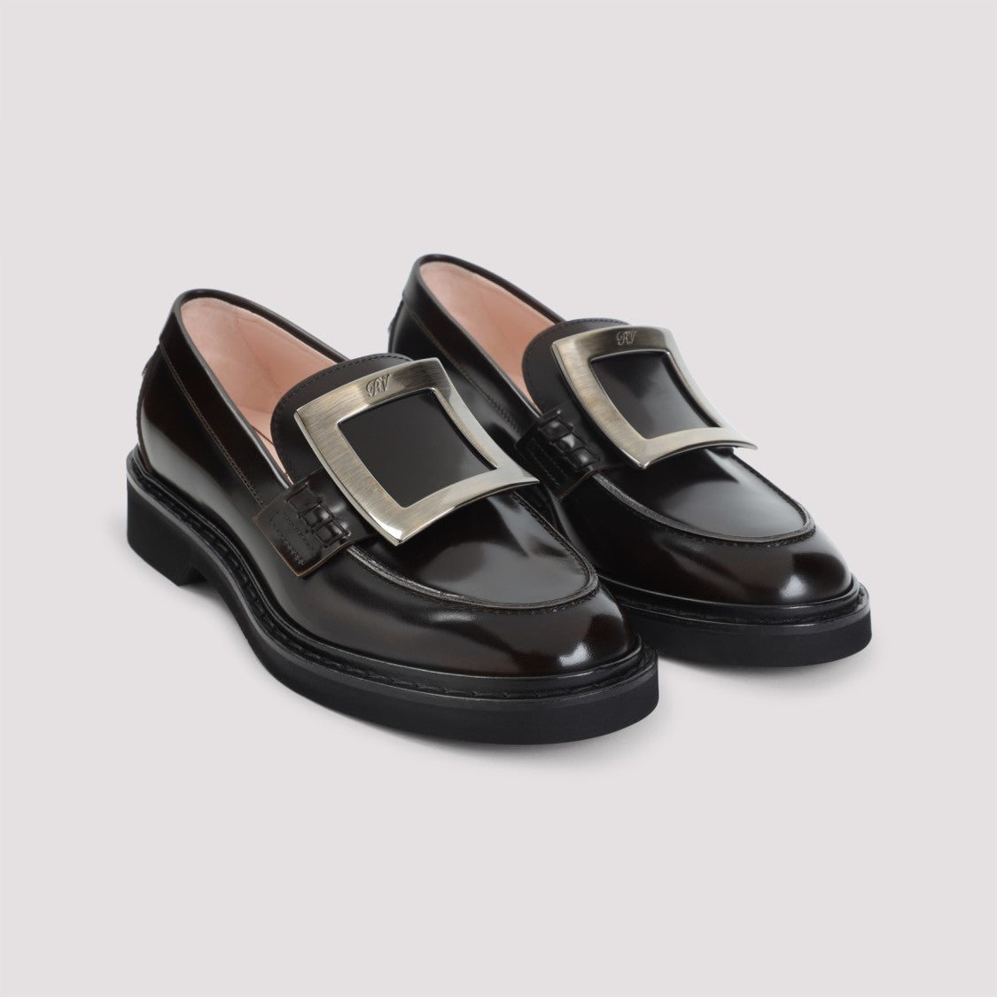 Roger Vivier Lentil Brown Leather Viv Rangers Met Buc 25 Loafers