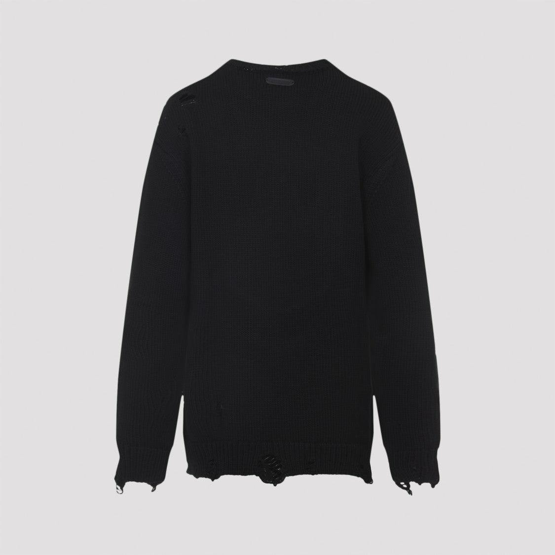 Moschino Black Virgin Wool Smile Cropped Sweater