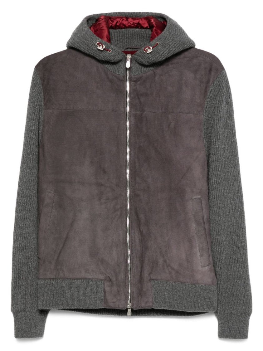 Brunello Cucinelli Suede And Knit Coat