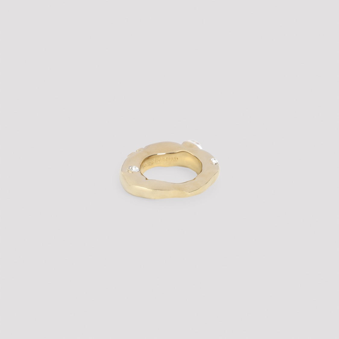 Dries Van Noten Gold Brass Ring With Irregular Design