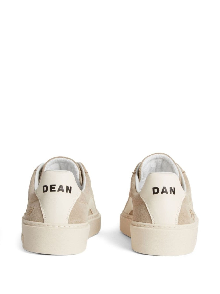 Dsquared2 Grey And White Calfskin Low-Top Sneakers