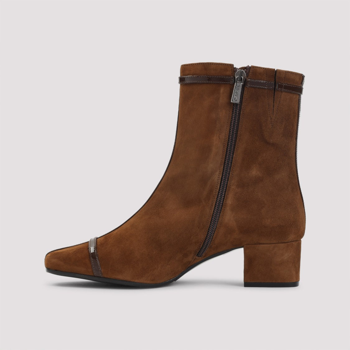 Carel Paris Brown Suede Leather Start Booties