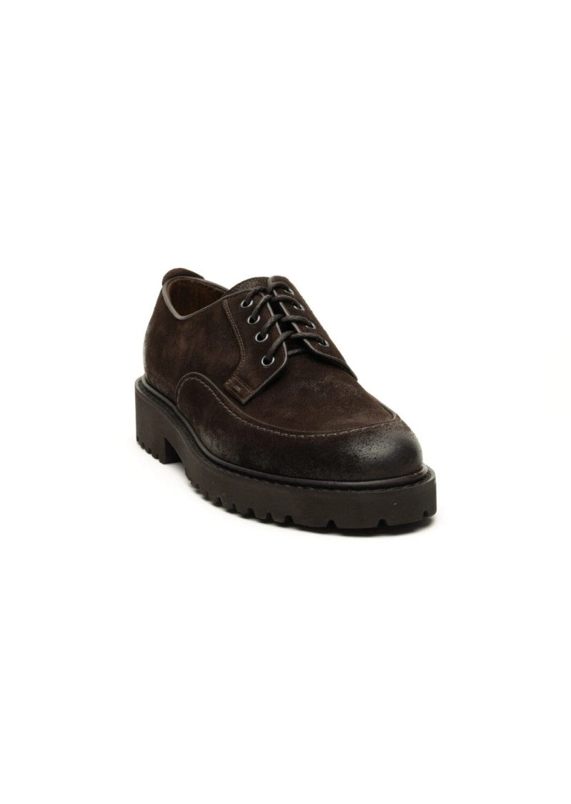 Doucal's Rounded Toe Suede Derby Loafers